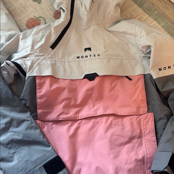 Montec Bibs an Jacket Set XS Pink and Gray - Picture 3 of 7